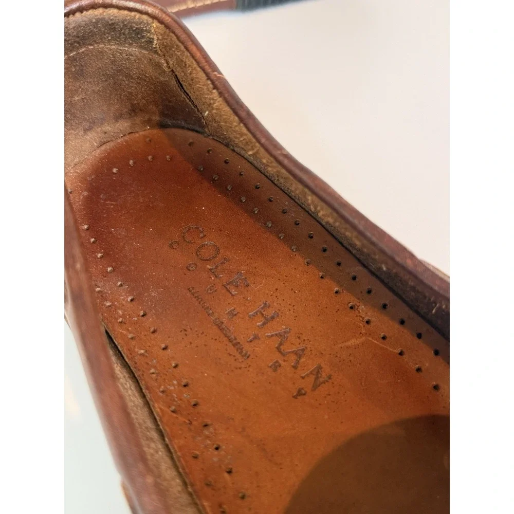 Cole Haan Mens 11 N Brown Leather Tassel Kiltie Loafers Style 4156